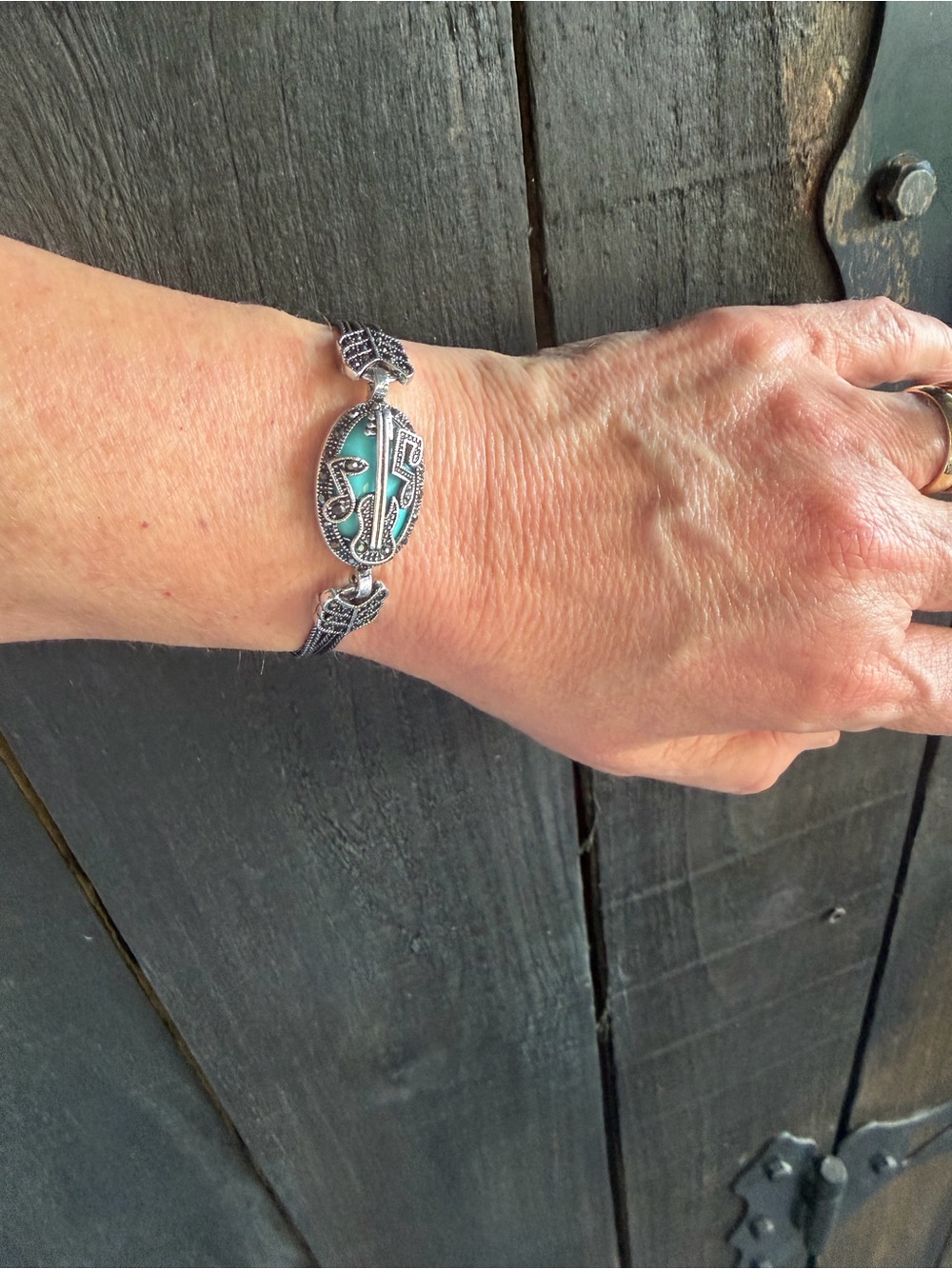 Retro Bohemian Style Turquoise Music Guitar Bracelet NWT